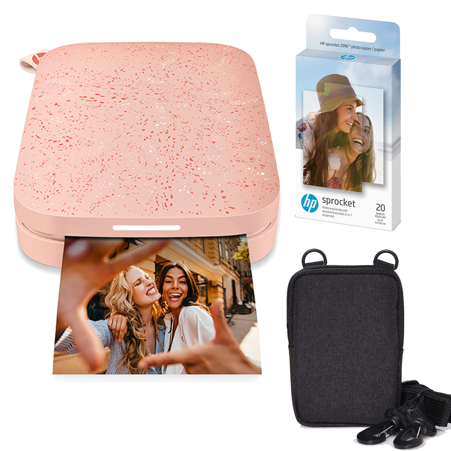 HP Sprocket Portable 2x3" Instant Photo Printer (Blush Pink) Zink Paper Bundle Sprocket Printers
