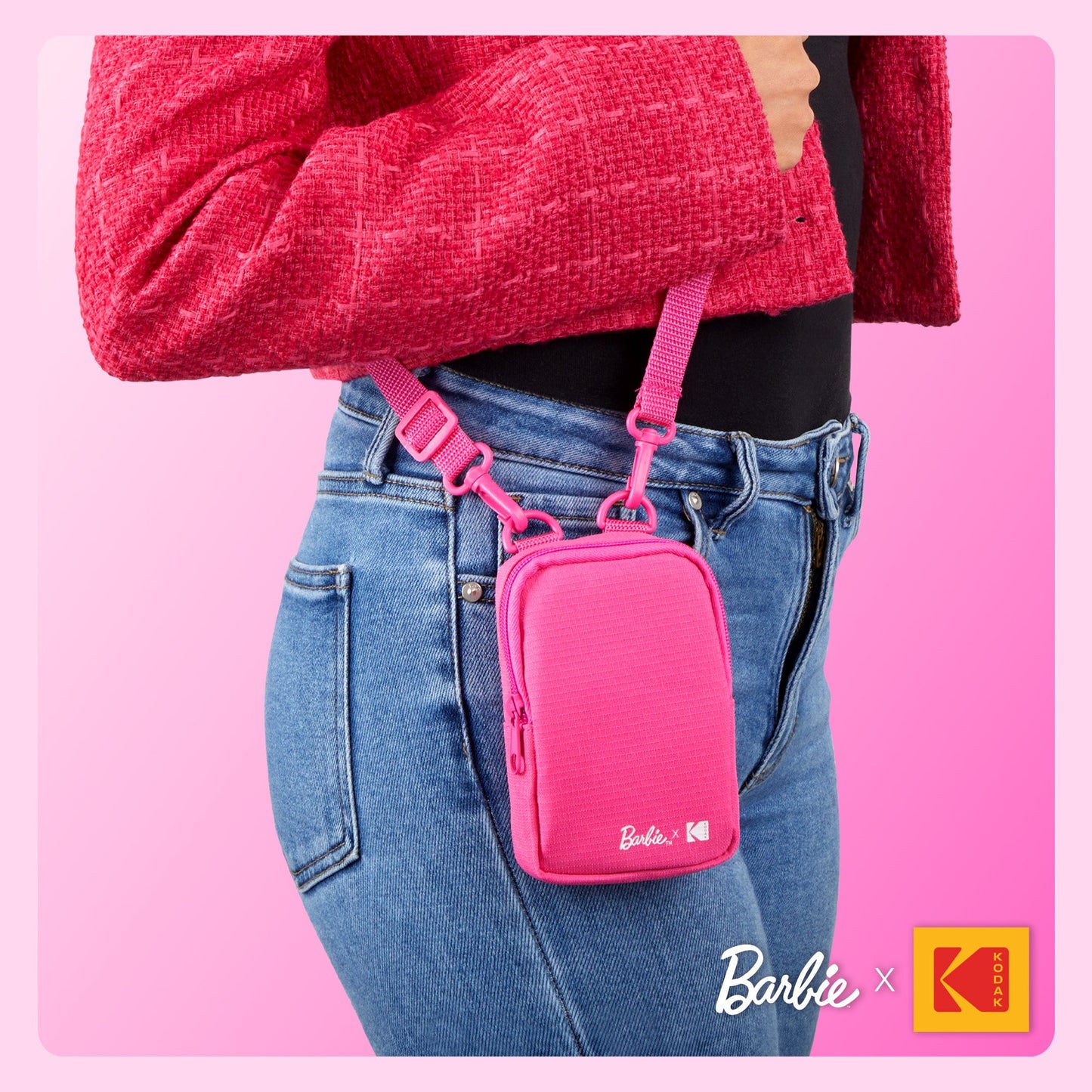 Barbie x Kodak Soft Case with Zipper and Crossbody Shoulder Bag