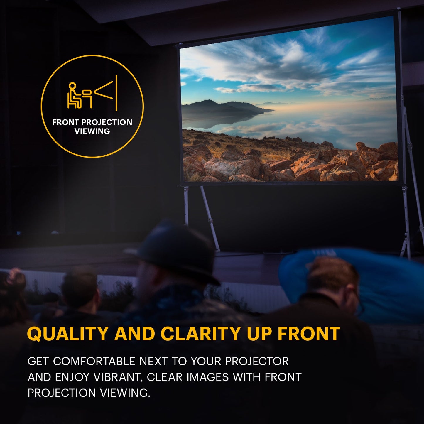 KODAK Portable Projection Screen with Foldable Legs and Front Projection