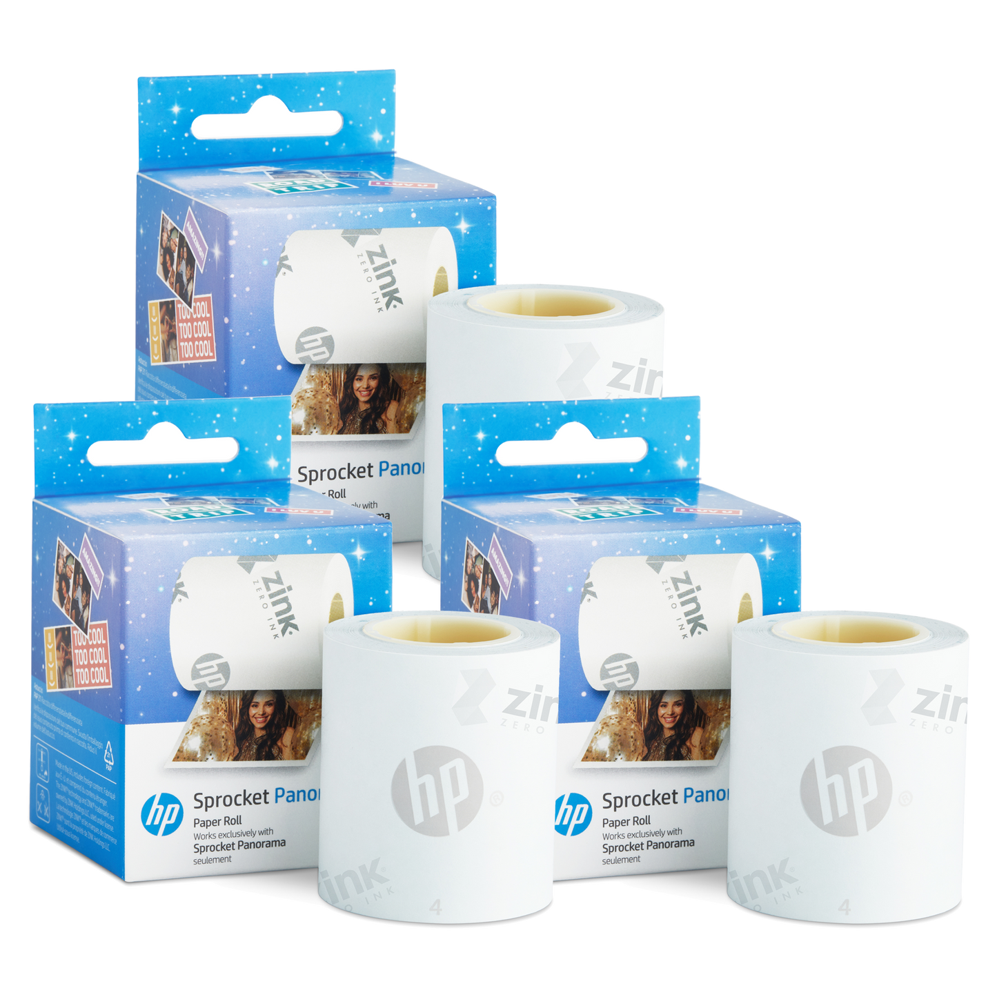 HP Sprocket Panorama 49.2’ (15 Meter) 3 Zink Paper Roll Bundle pack
