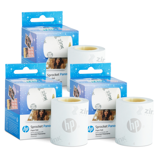 HP Sprocket Panorama 49.2’ (15 Meter) 3 Zink Paper Roll Bundle pack