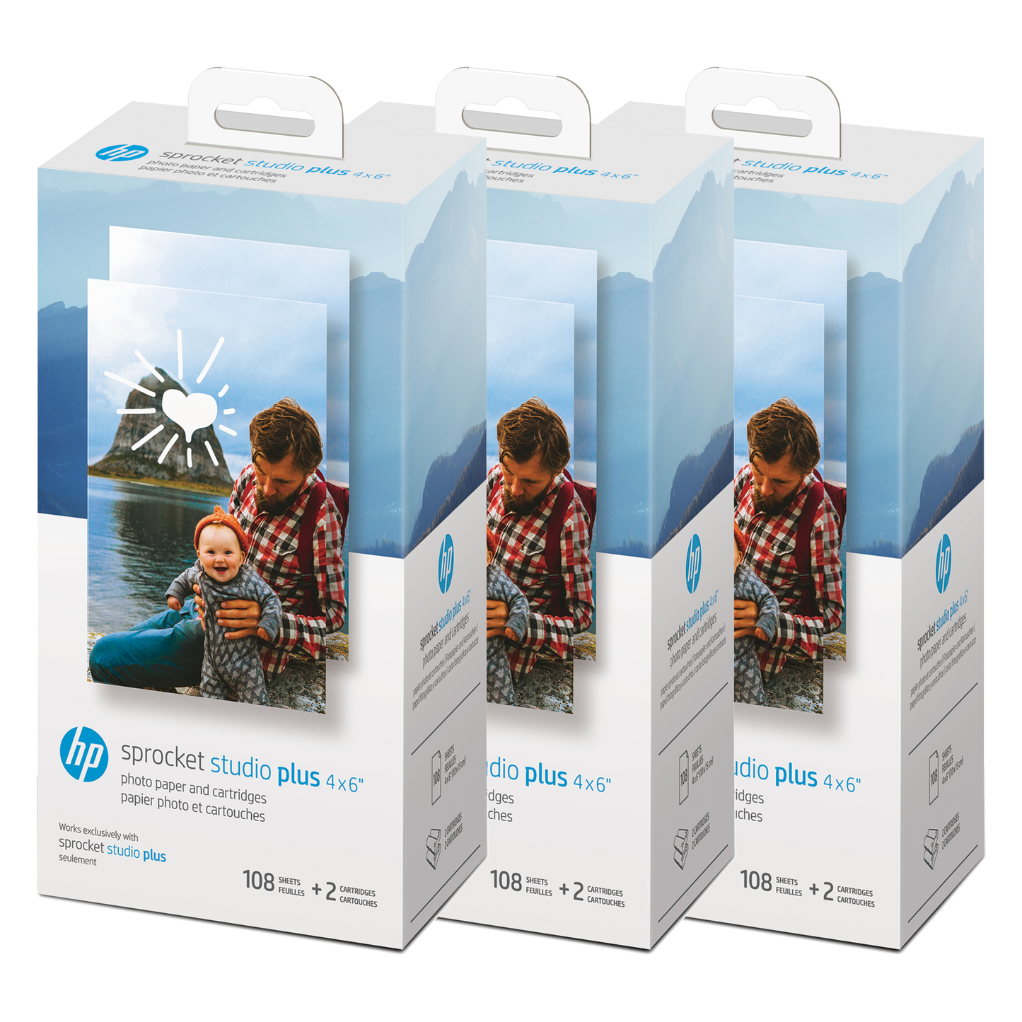 HP Sprocket Studio Plus 4 x 6” Photo Paper and Cartridges (Includes 324 Sheets and 6 Cartridges) Sprocket Printers