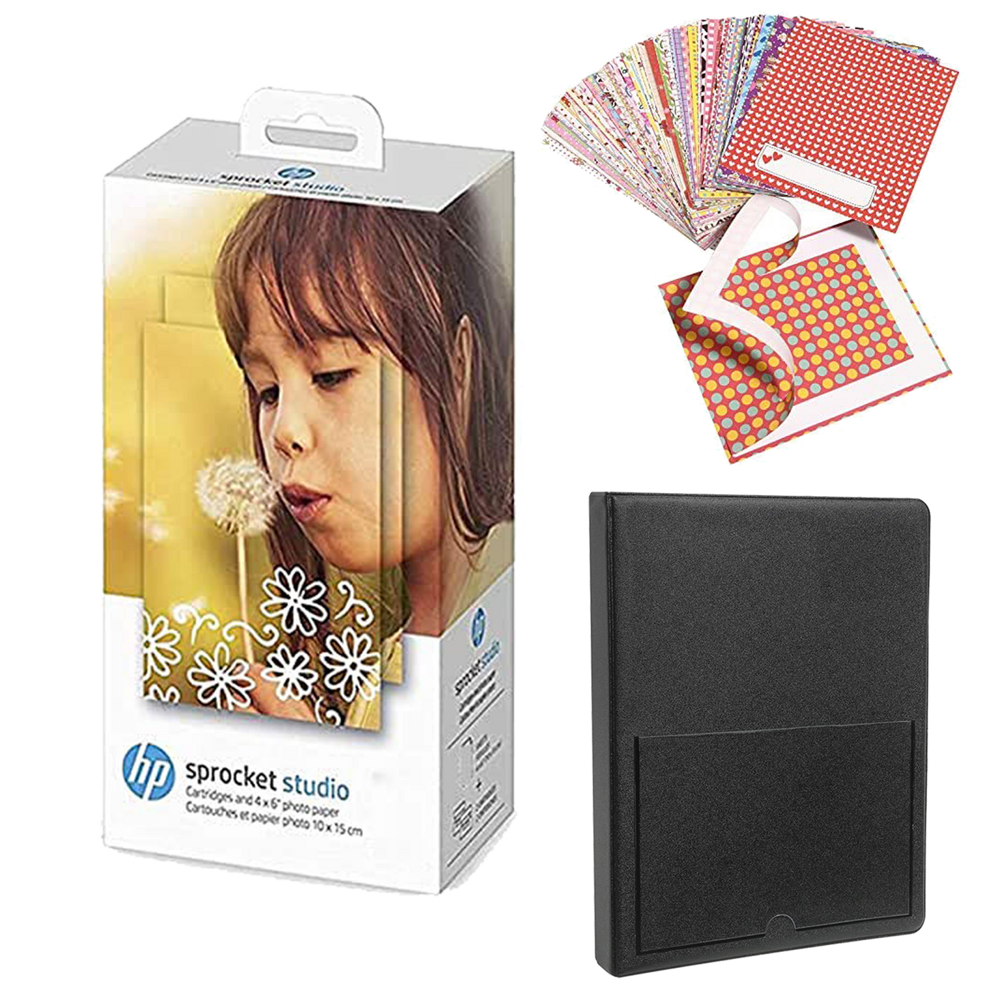HP Sprocket Studio 4x6" Photo Paper & Cartridges Starter Bundle Sprocket Printers