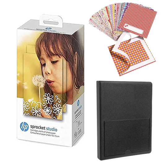HP Sprocket Studio 4x6" Photo Paper & Cartridges Starter Bundle Sprocket Printers