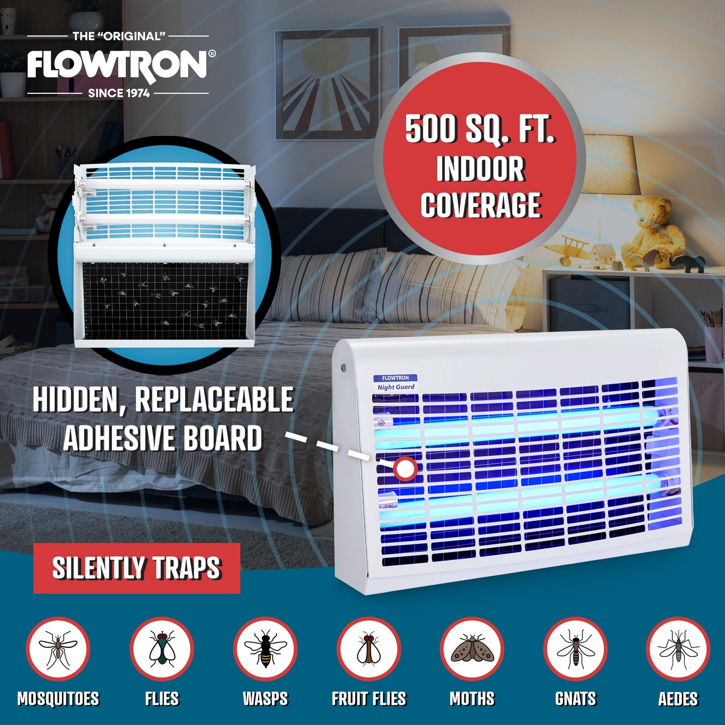 Flowtron 30W Portable Indoor Fly Killer, 500 sq.ft coverage