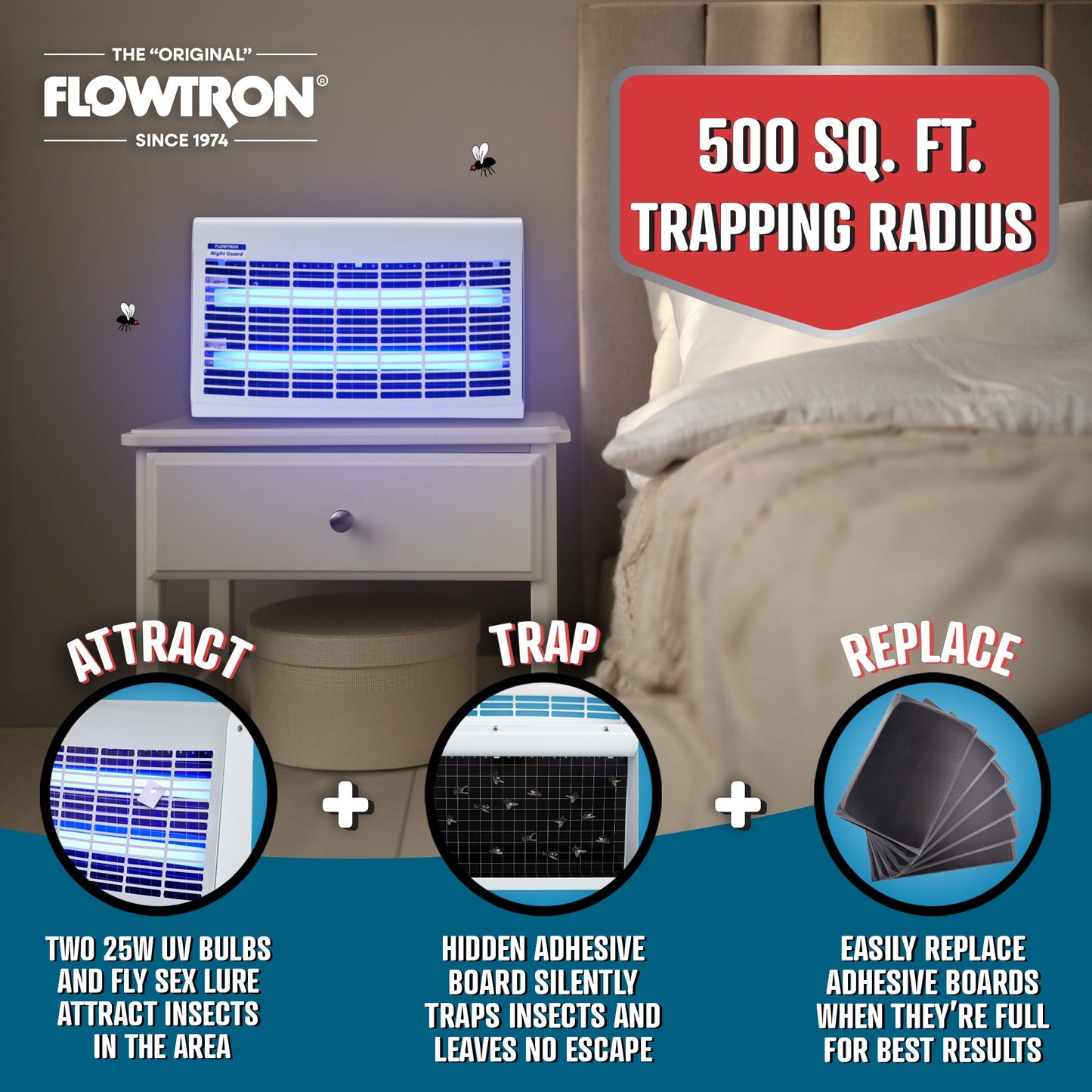 Flowtron 30W Portable Indoor Fly Killer, 500 sq.ft coverage
