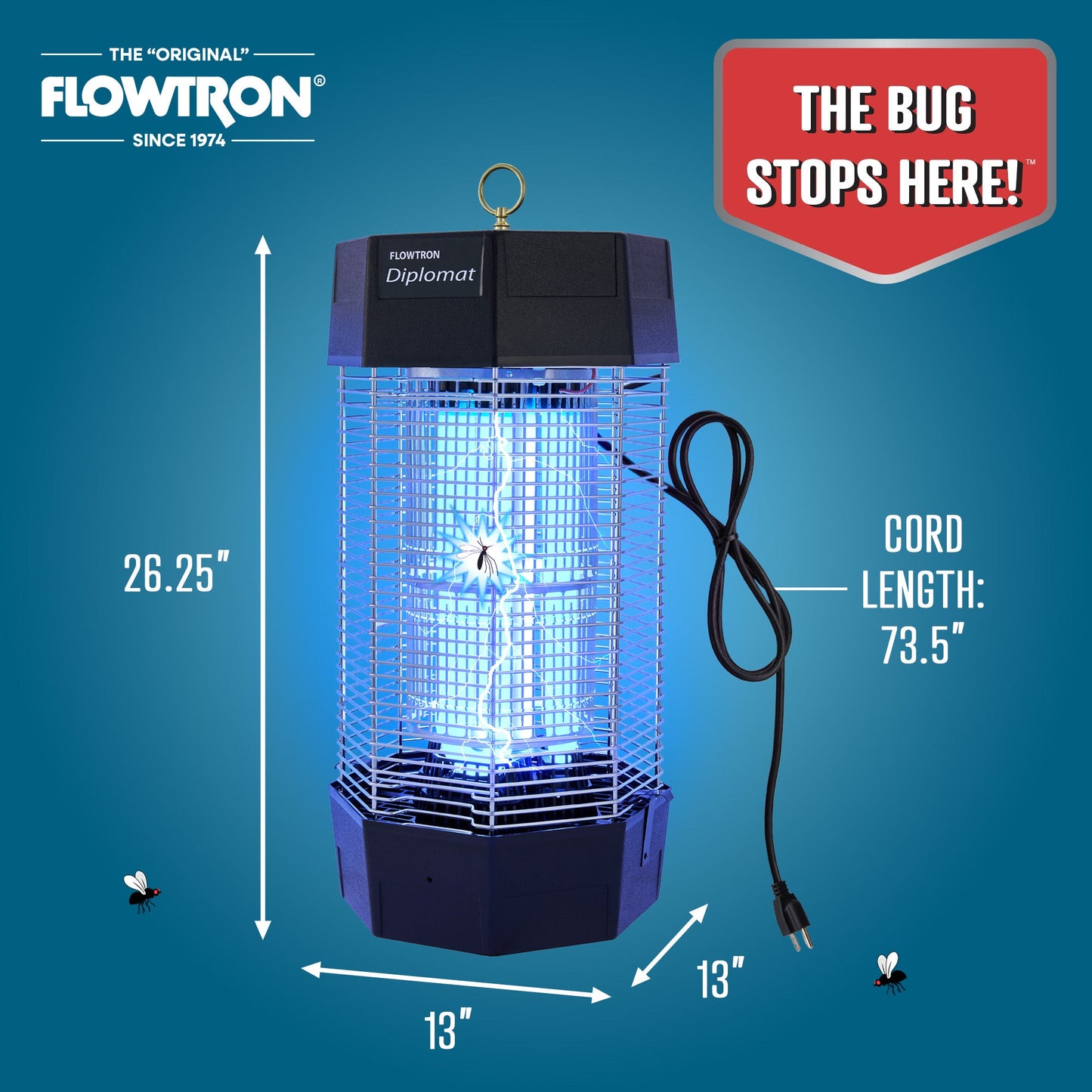 Flowtron 120W Indoor/Outdoor Bug Zapper, 2000 sq.ft / 2 Acre coverage