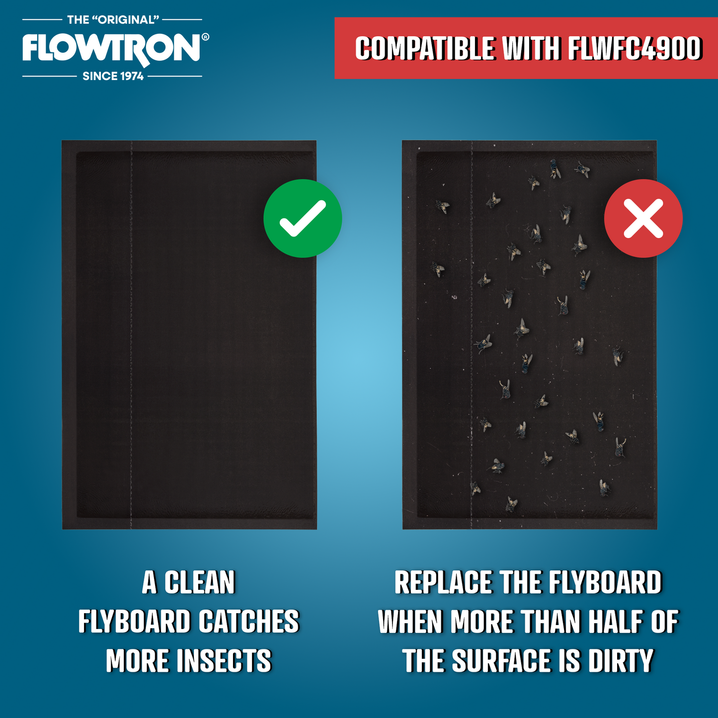 Flowtron Replacement Adhesive Fly Board (Pack of 6) for FC-4900
