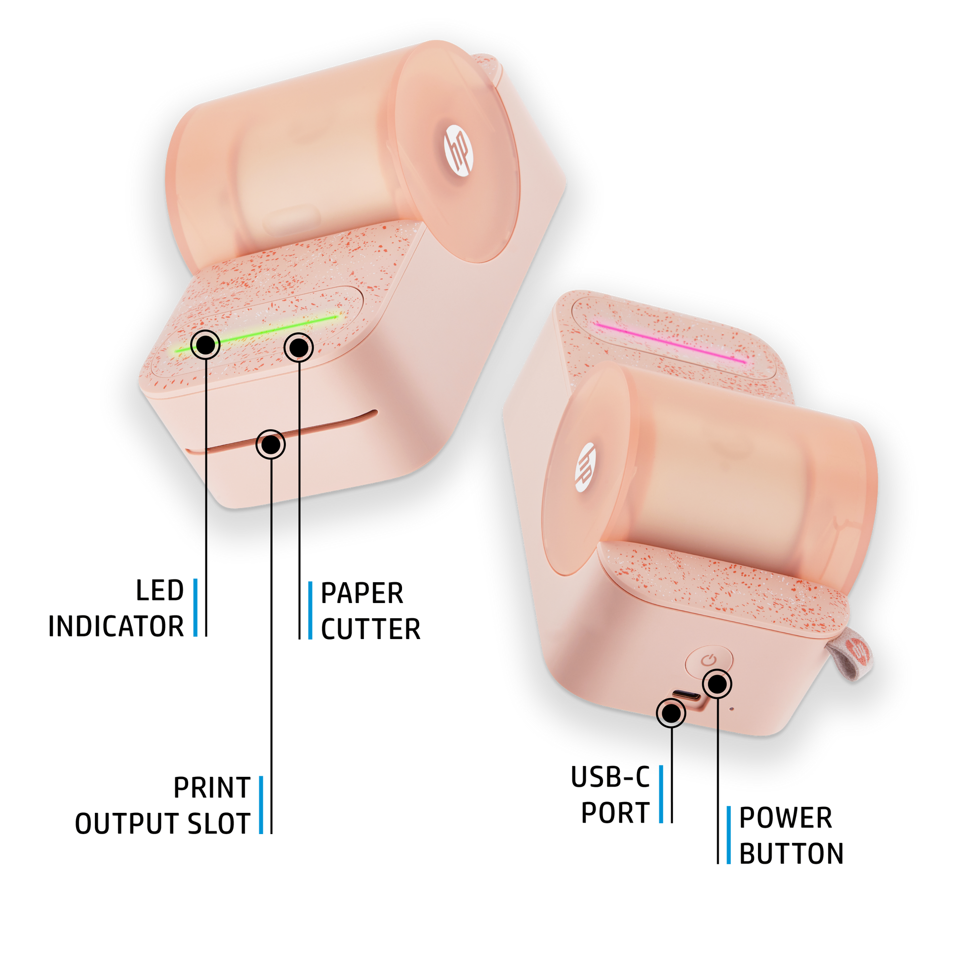 HP Sprocket Panorama Instant Portable Color Label & Photo Printer (Pink) Sprocket Printers