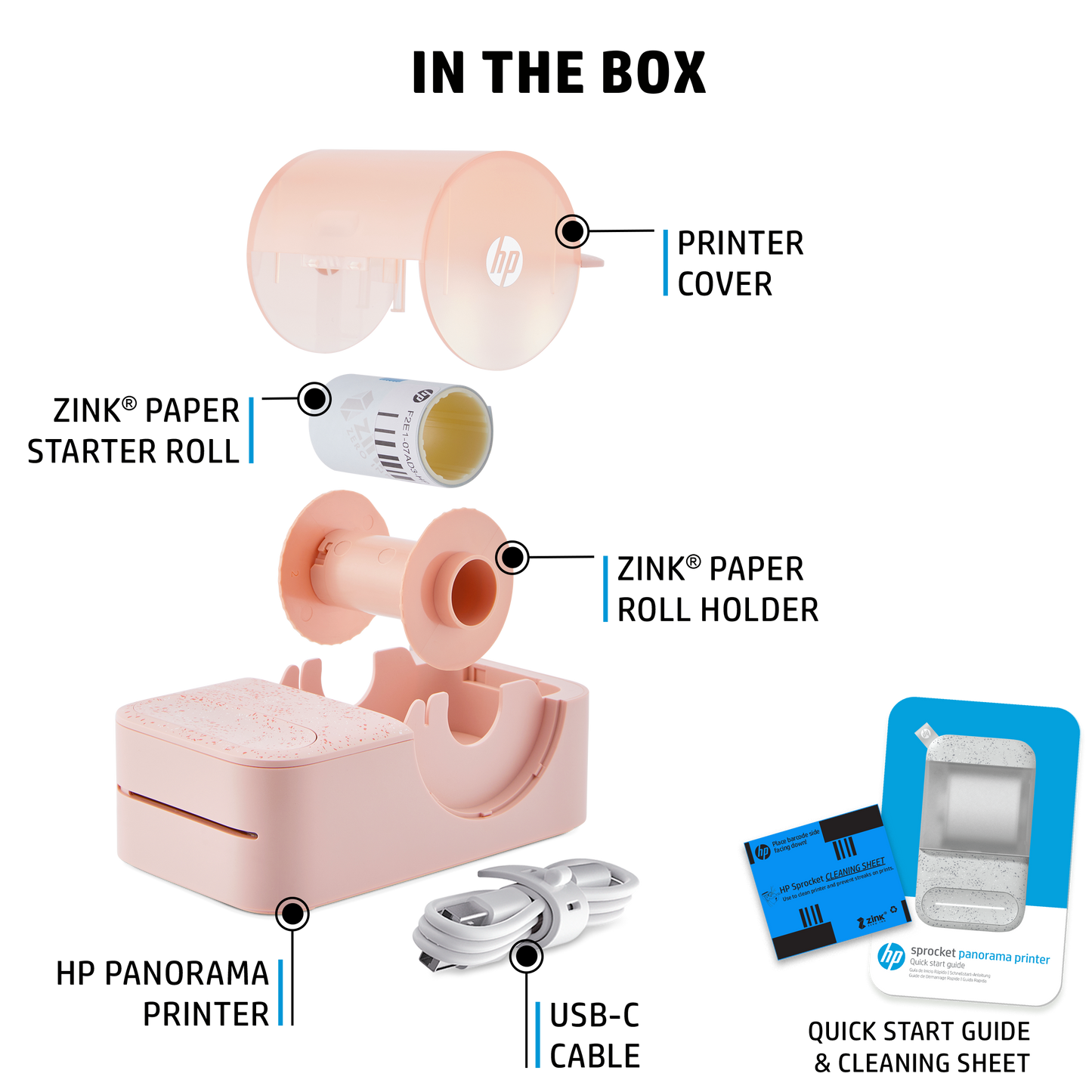 HP Sprocket Panorama Instant Portable Color Label & Photo Printer (Pink) Sprocket Printers
