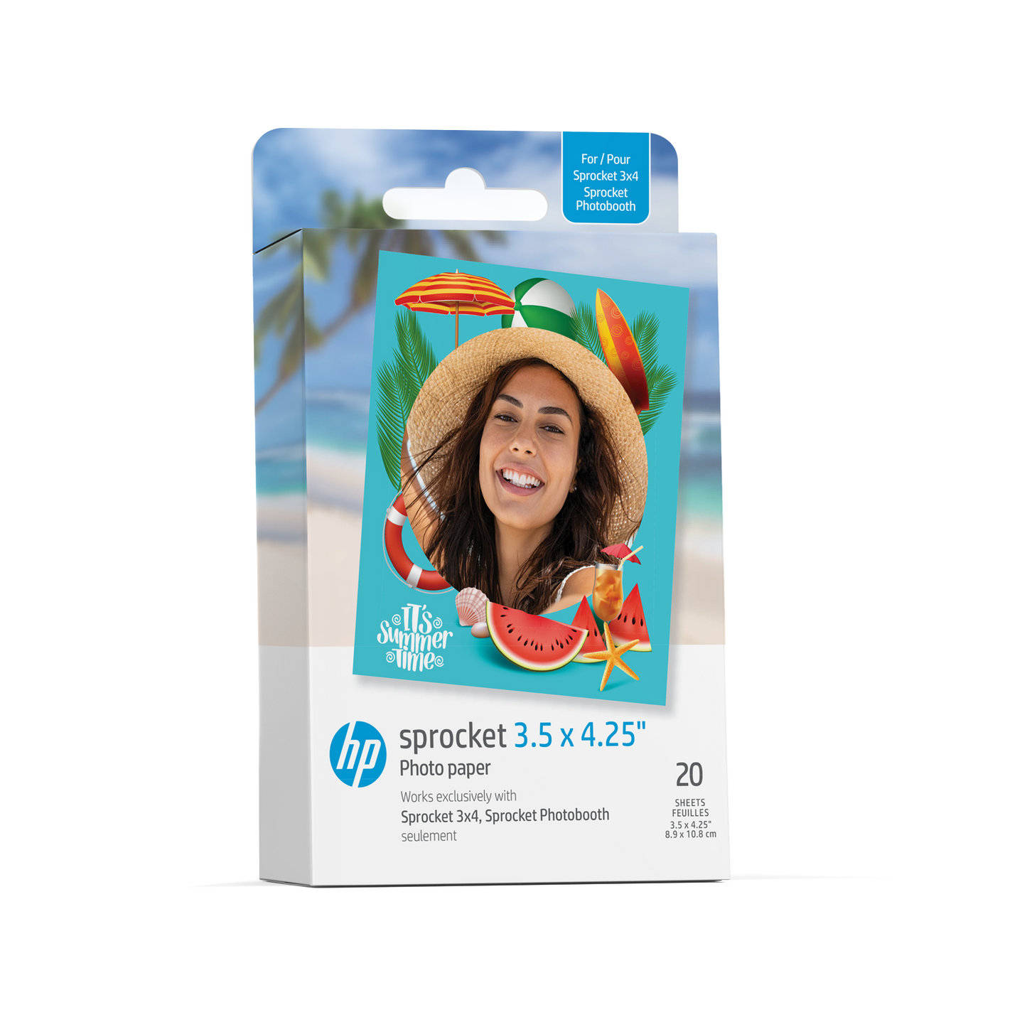 HP Sprocket 3.5 x 4.25” Zink Sticky-backed Photo Paper (20 Pack) Compatible with HP Sprocket 3x4 Photo Printer Sprocket Printers