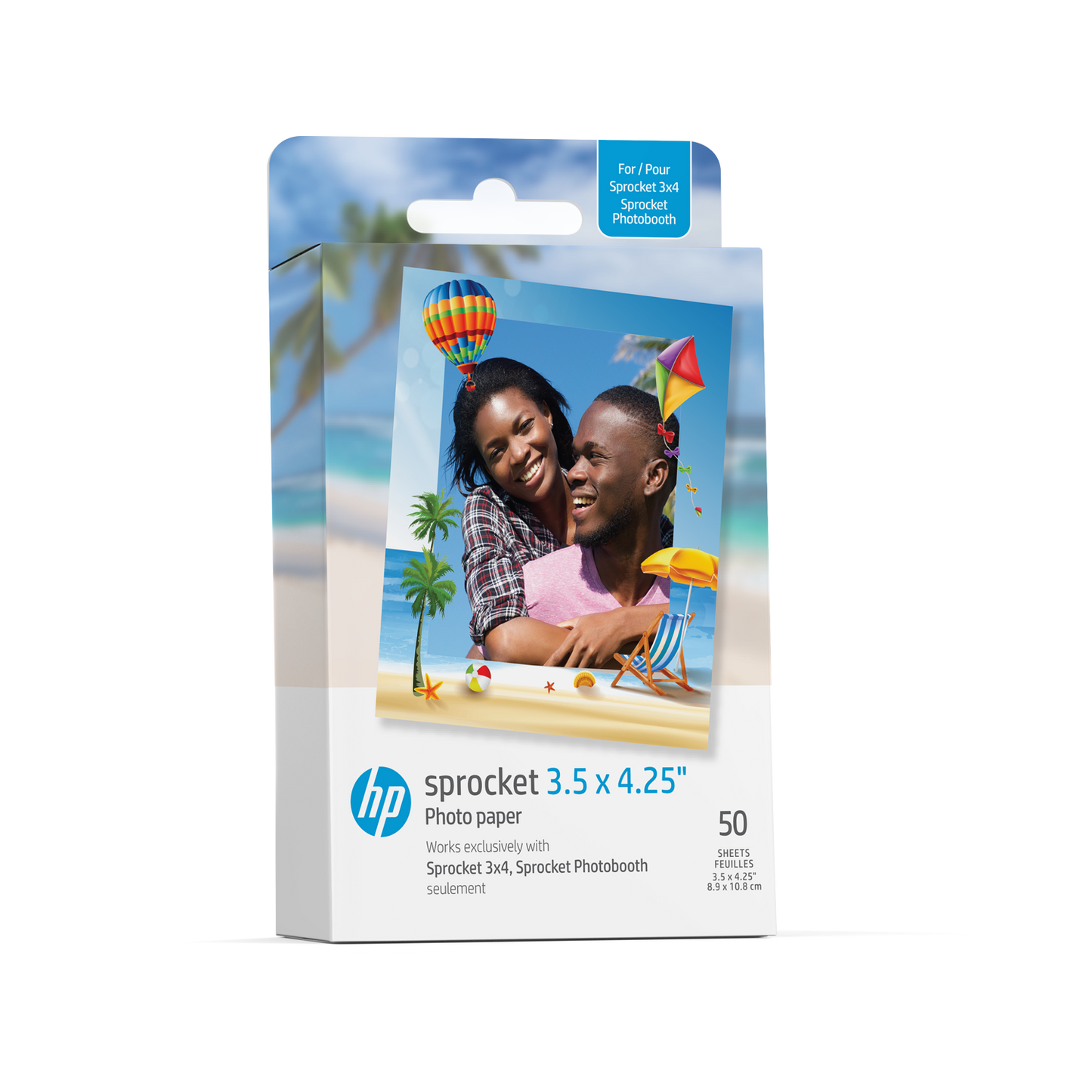 HP Sprocket 3.5 x 4.25” Zink Sticky-backed Photo Paper (50 Pack) Compatible with HP Sprocket 3x4 Photo Printer Sprocket Printers