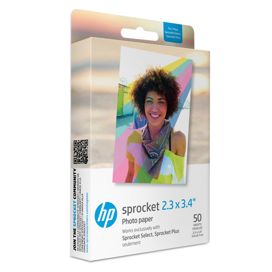 HP Sprocket 2.3" x 3.4" Premium Zink Sticky Back Photo Paper (50 Sheets) hpsprocket
