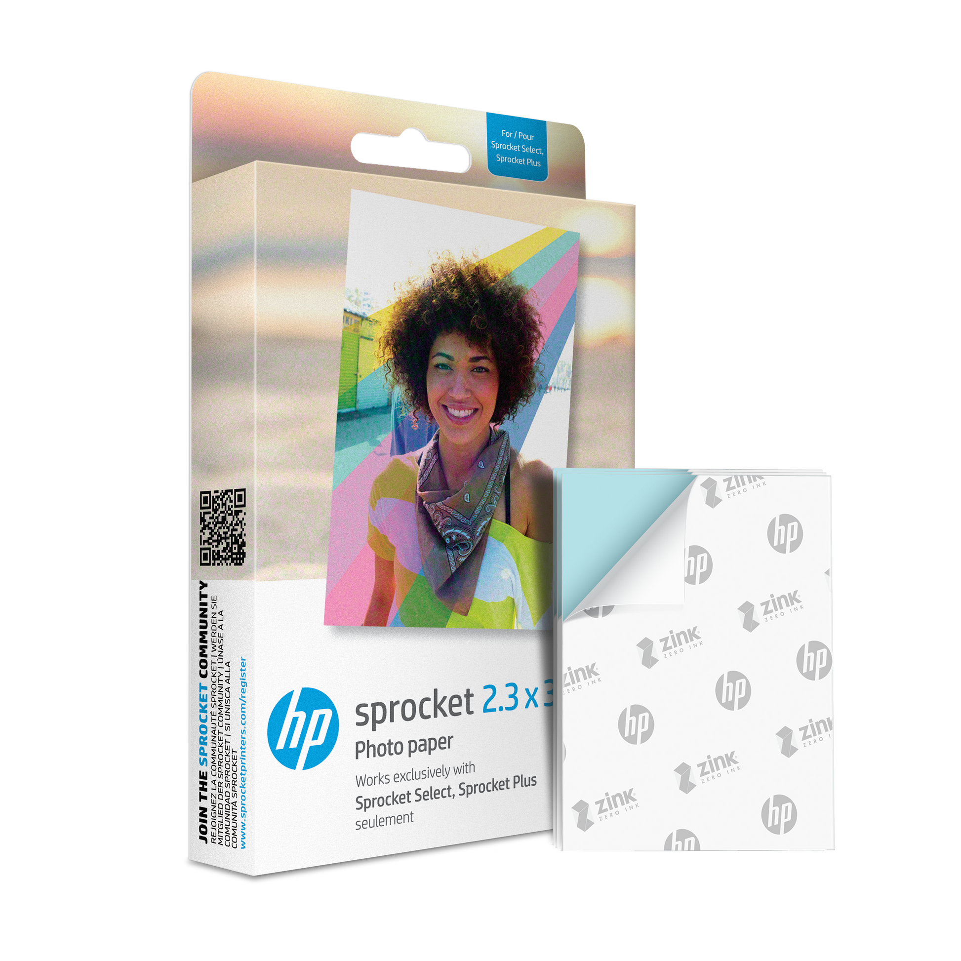 HP Sprocket 2.3" x 3.4" Premium Zink Sticky Back Photo Paper (100 Sheets) hpsprocket