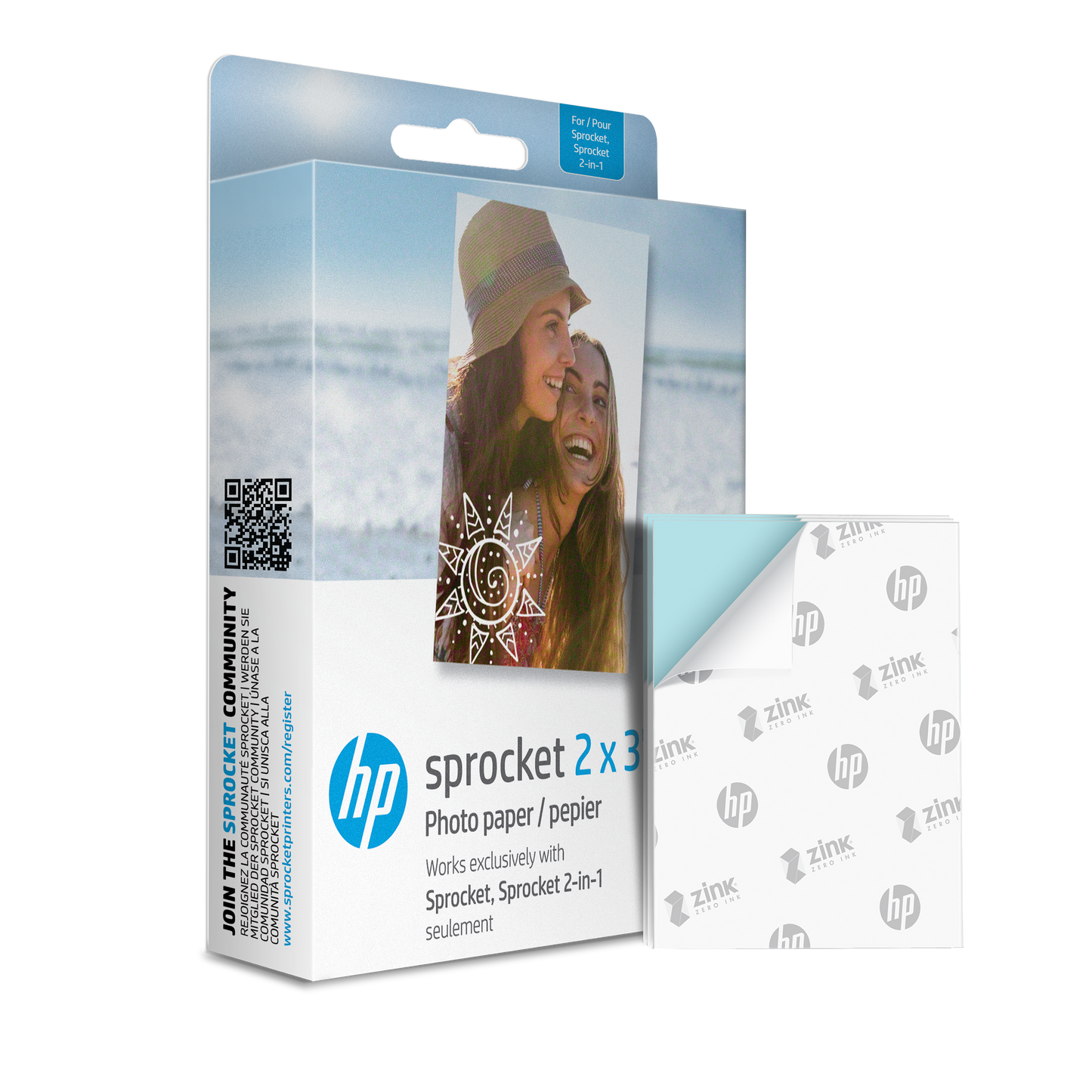 HP Sprocket 2"x3" Premium Zink Sticky Back Photo Paper (100 Sheets) hpsprocket