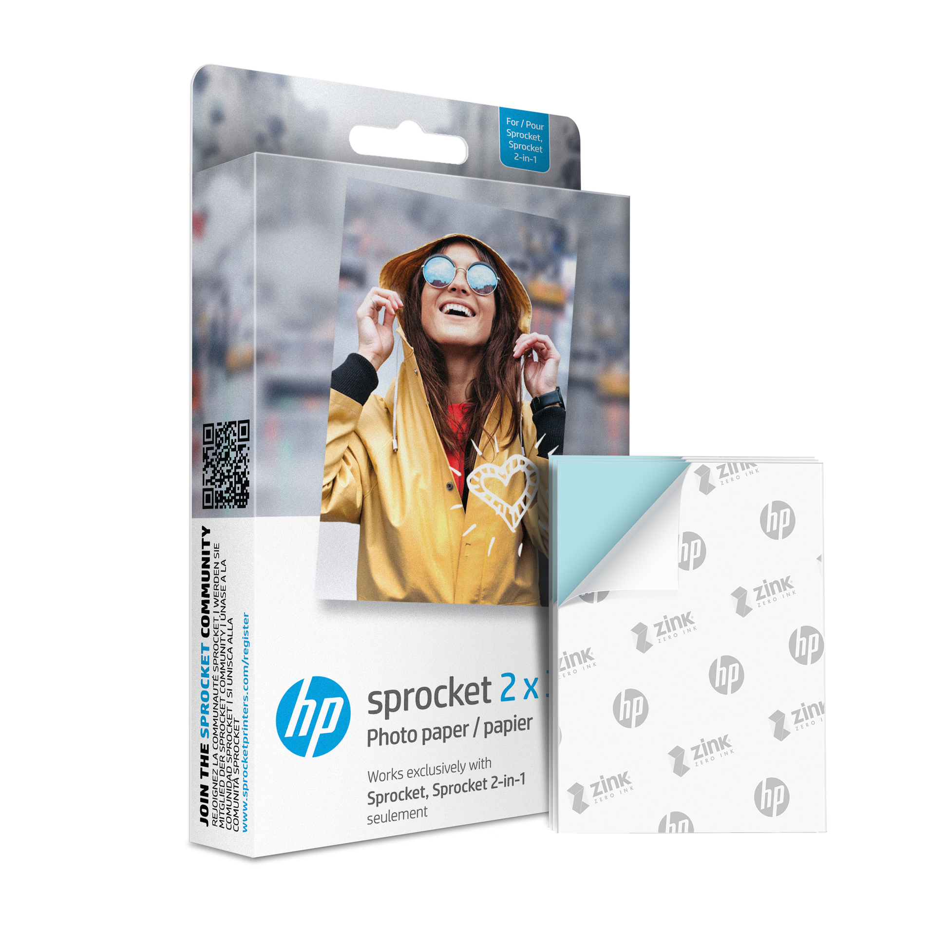 HP Sprocket 2x3" Zink Sticky Back Photo Paper (100 Sheets) Compatible with HP Sprocket Photo Printers Sprocket Printers