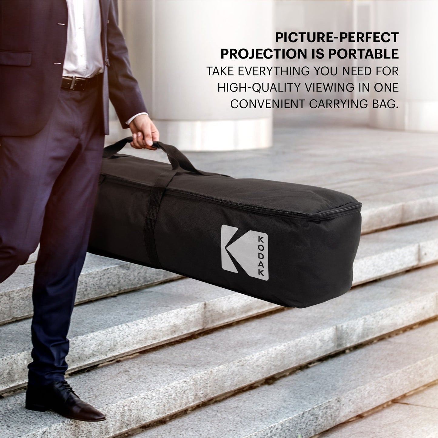 KODAK Portable Projection Screen with Foldable Legs and Front/Rear Projection