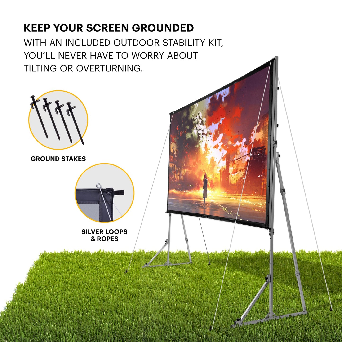 KODAK Portable Projection Screen with Foldable Legs and Front/Rear Projection