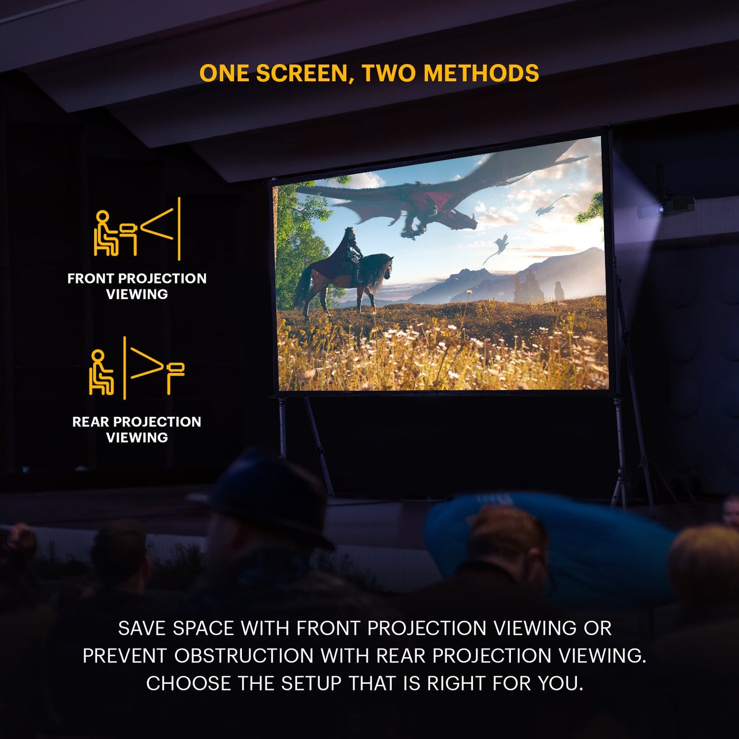 KODAK Portable Projection Screen with Foldable Legs and Front/Rear Projection