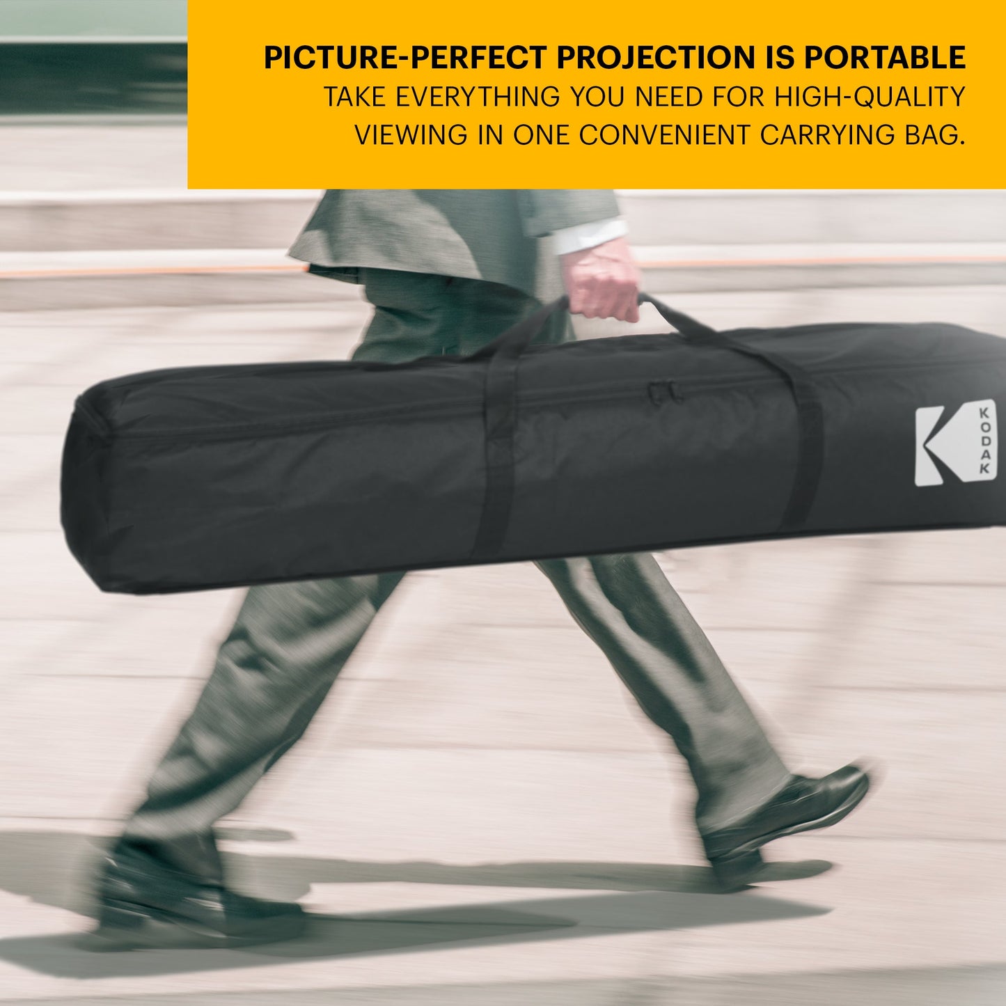 KODAK Portable Projection Screen with Foldable Legs and Front Projection