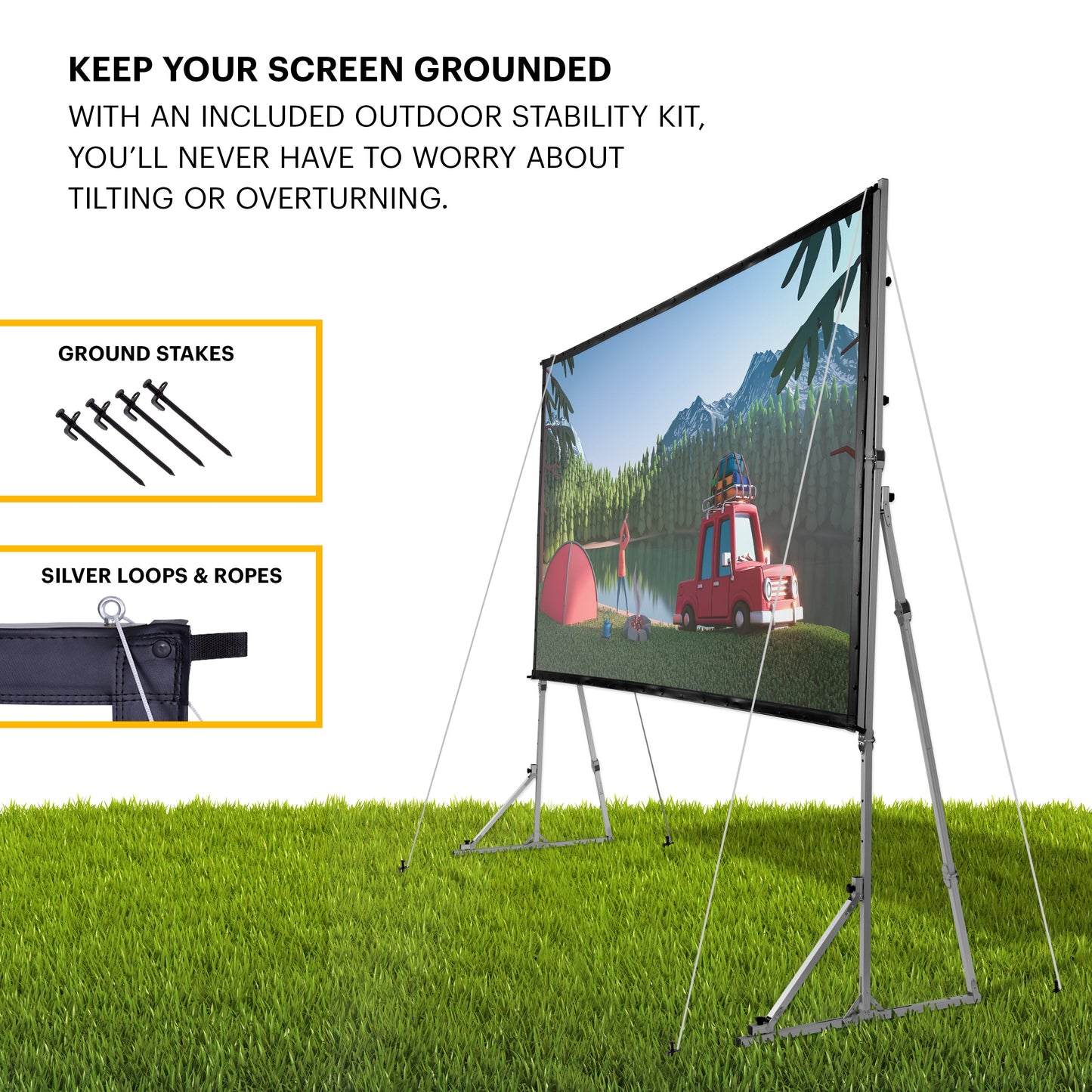 KODAK Portable Projection Screen with Foldable Legs and Front Projection