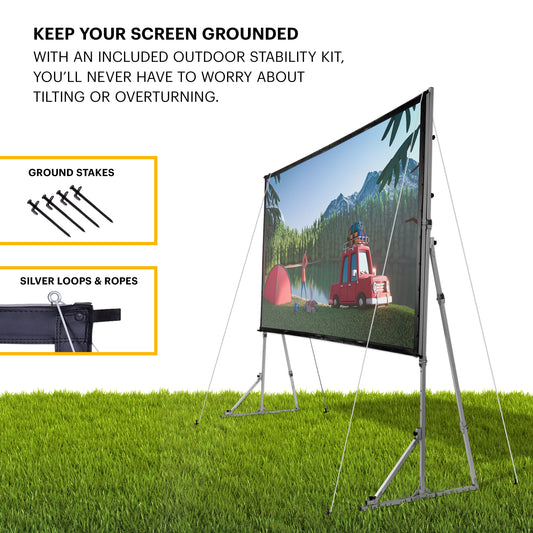 KODAK Portable Projection Screen with Foldable Legs and Front Projection