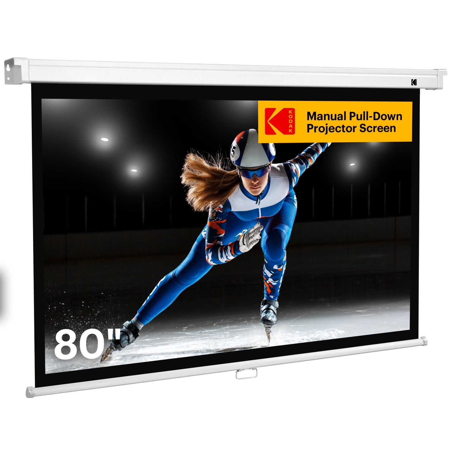 KODAK Manual Pull-Down White Projector Screen