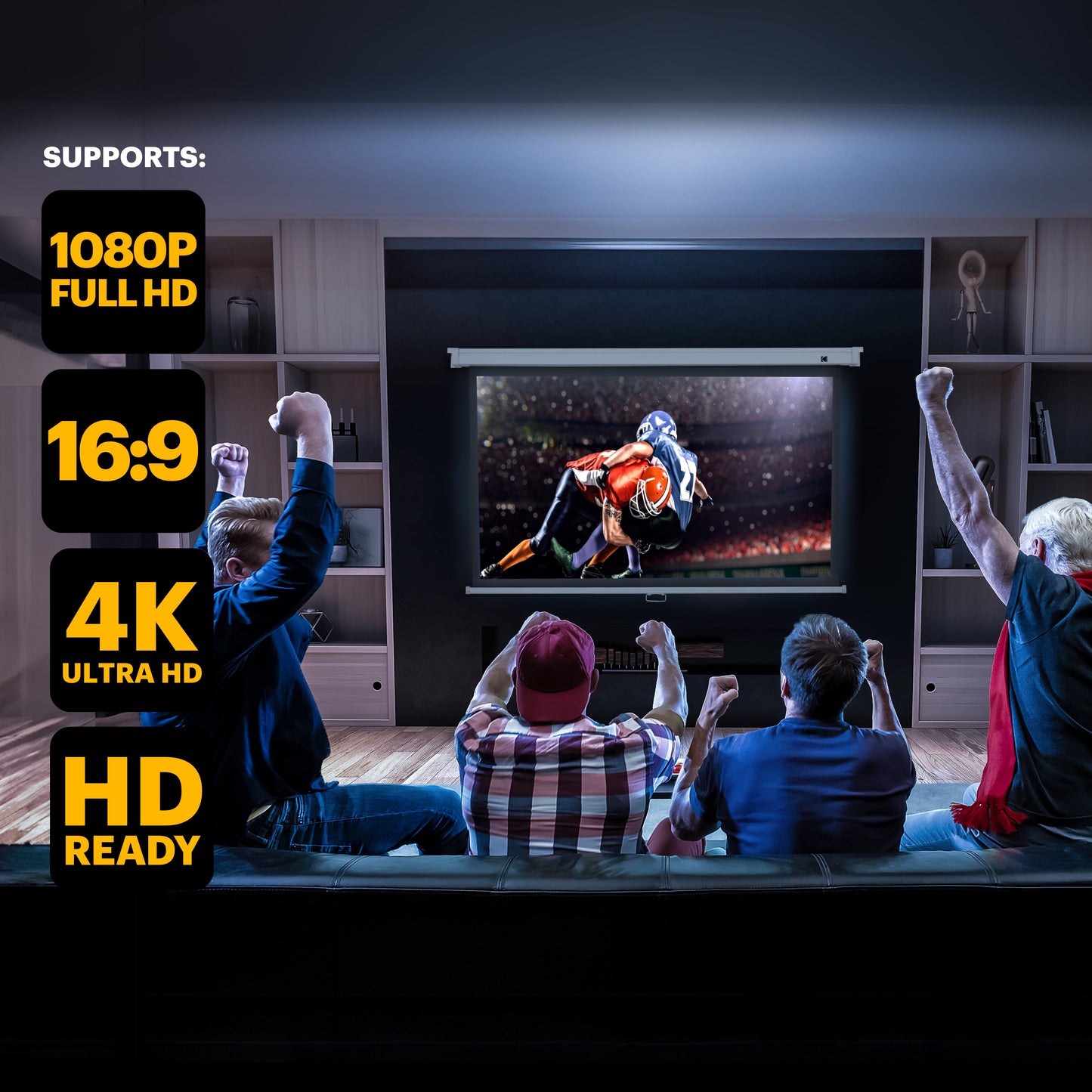 KODAK Manual Pull-Down White Projector Screen