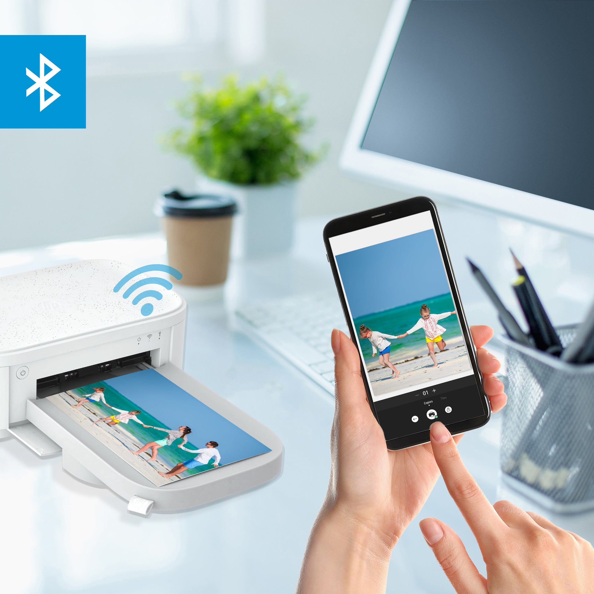 HP Sprocket Studio Plus Photo Printer -  Prints 4x6” Photos from Your iOS & Android Device Sprocket Printers