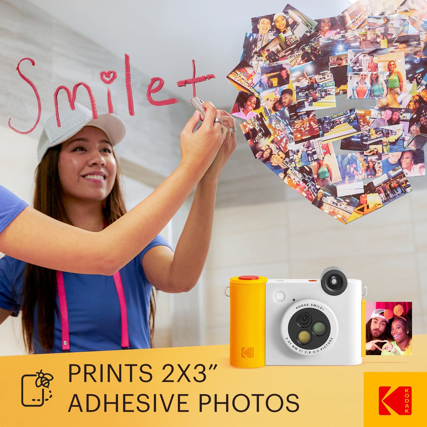 KODAK Smile+ Wireless Digital Instant Print Camera with Effect-changing Lens - White