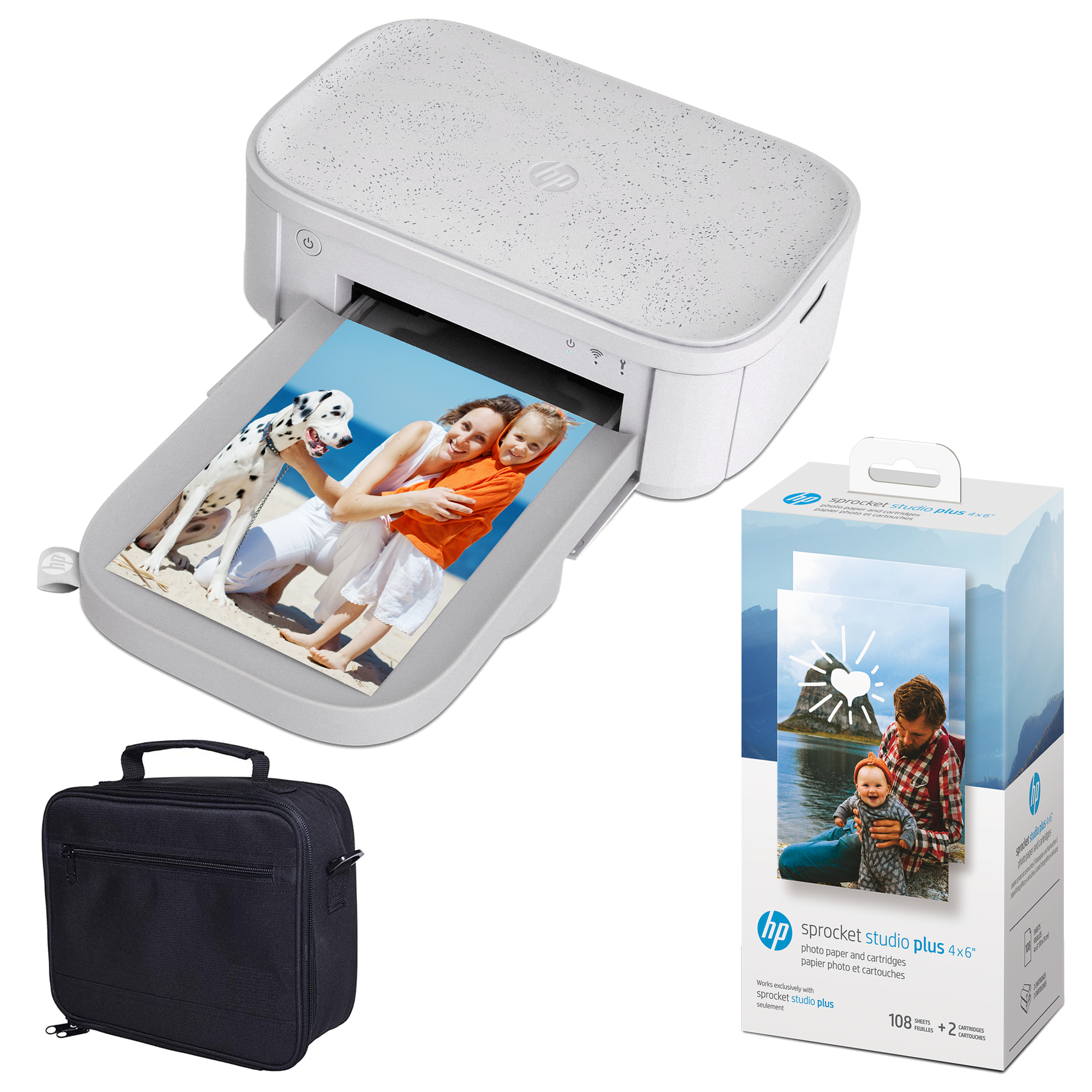 HP Sprocket Studio Plus WiFi Printer Prints 4x6 - Starter Bundle Sprocket Printers