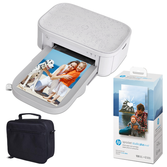 HP Sprocket Studio Plus WiFi Printer Prints 4x6 - Starter Bundle Sprocket Printers